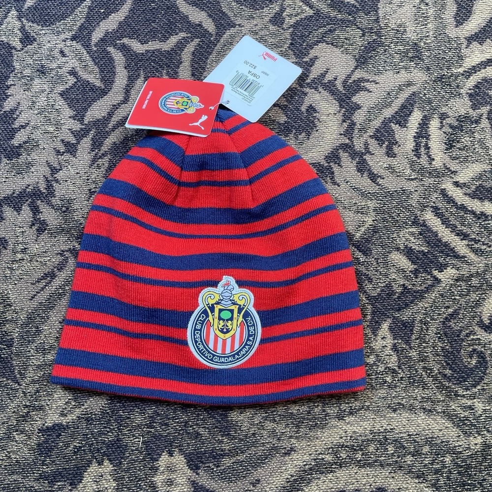 Puma Chivas De Guadalajara Reversible Beanie - Navy/Red Adult Size New
